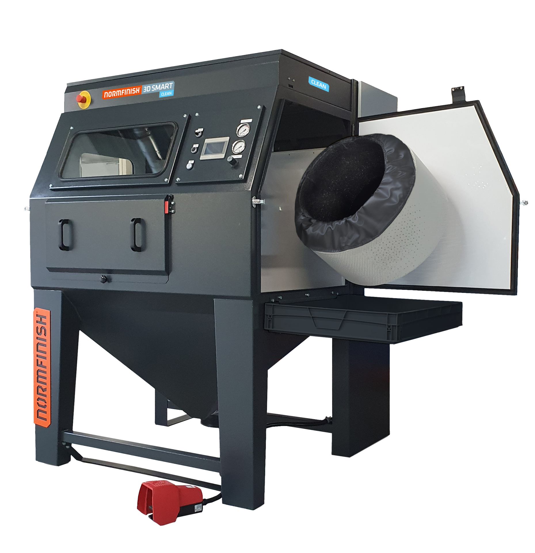 Normfinish 3D SMART Strahlkabine, optimiert für die Nachbearbeitung von 3D-Druckteilen von Rifatec GmbH